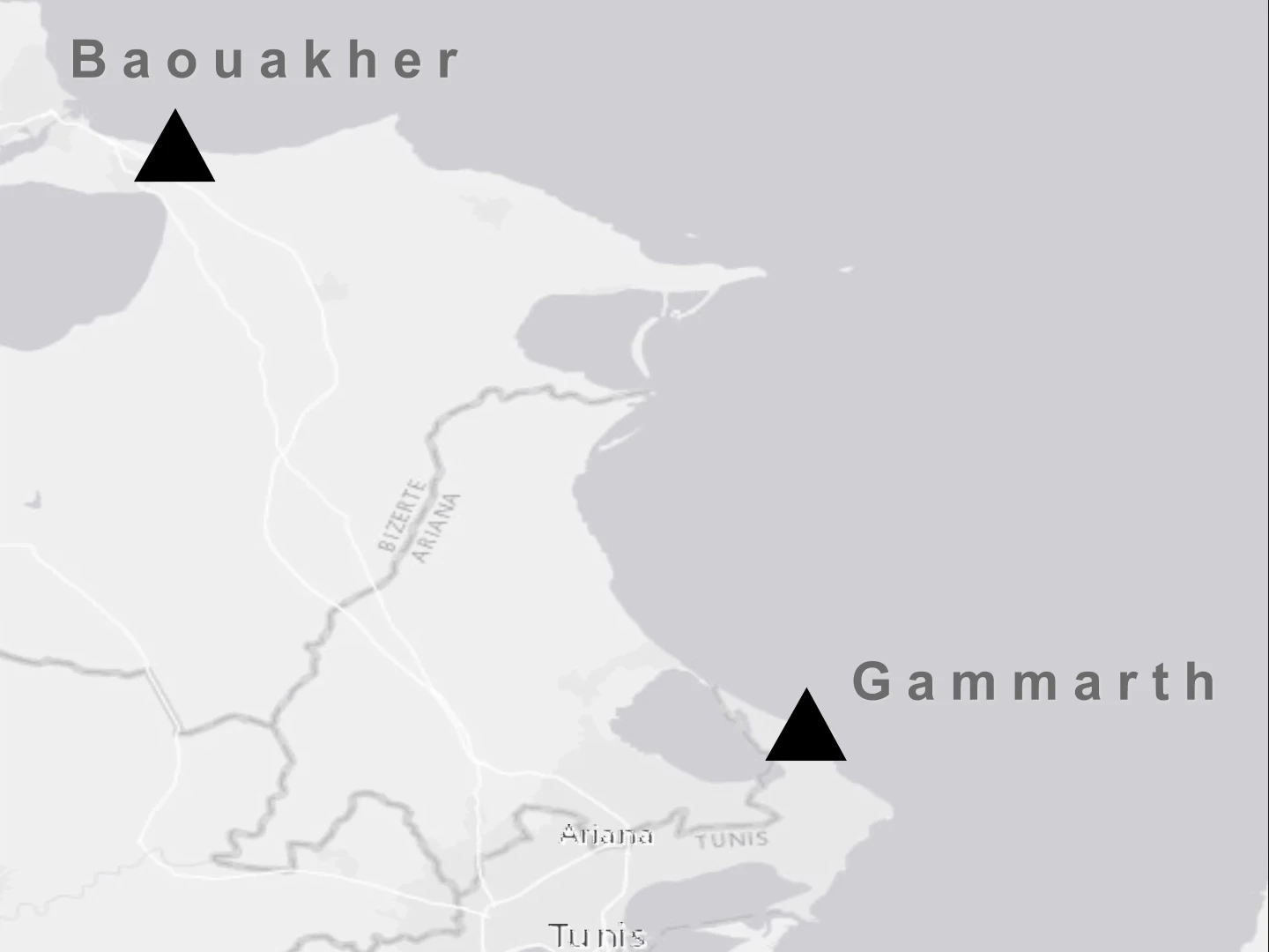 A map showing sampling locations in north Tunisia